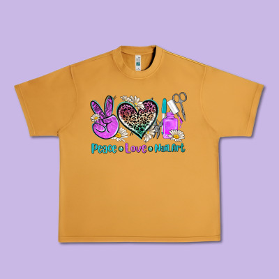 Peace Love Nail Art Urban Heavy Tee Designed By Adodesignshop
