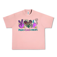 Salmon peace love nail art Urban Heavy Tee - AdoDesignShop