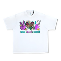 White peace love nail art Urban Heavy Tee - AdoDesignShop