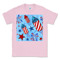 Bubblegum Pink 4th of july firecracker and star seamless  pattern Classic Tee - BundleAndBundleShop