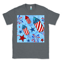 Charcoal Heather 4th of july firecracker and star seamless  pattern Classic Tee - BundleAndBundleShop