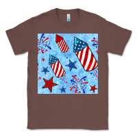 Chestnut 4th of july firecracker and star seamless  pattern Classic Tee - BundleAndBundleShop