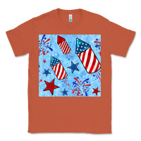 Copper 4th of july firecracker and star seamless  pattern Classic Tee - BundleAndBundleShop