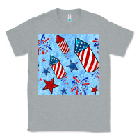 Heather Grey 4th of july firecracker and star seamless  pattern Classic Tee - BundleAndBundleShop