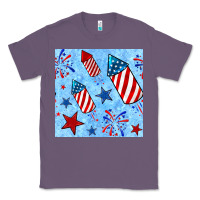 Lavender 4th of july firecracker and star seamless  pattern Classic Tee - BundleAndBundleShop