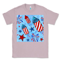 Lilac 4th of july firecracker and star seamless  pattern Classic Tee - BundleAndBundleShop