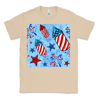 Mushroom 4th of july firecracker and star seamless  pattern Classic Tee - BundleAndBundleShop