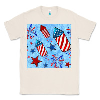 Natural 4th of july firecracker and star seamless  pattern Classic Tee - BundleAndBundleShop