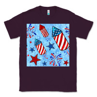 Plum 4th of july firecracker and star seamless  pattern Classic Tee - BundleAndBundleShop