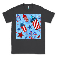 Smoke 4th of july firecracker and star seamless  pattern Classic Tee - BundleAndBundleShop