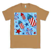 Toasted Coconut 4th of july firecracker and star seamless  pattern Classic Tee - BundleAndBundleShop