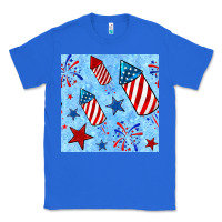 True Royal 4th of july firecracker and star seamless  pattern Classic Tee - BundleAndBundleShop