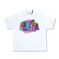 White aloha stitch Urban Heavy Tee - AdoDesignShop