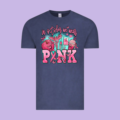 In October We Wear Pink Vintage Tee Designed By Adodesignshop