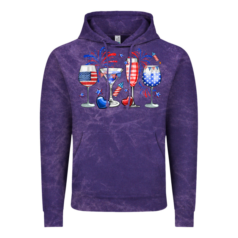 4th Of July Wine Glasses Vintage Hoodie by Neo Western | Teevron