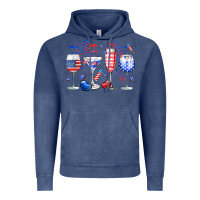 Vintage Denim 4th of July wine glasses Vintage Hoodie - Neo Western