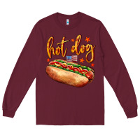 Burgundy hot dog Long Sleeve Tee - AdoDesignShop