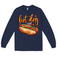 Navy hot dog Long Sleeve Tee - AdoDesignShop