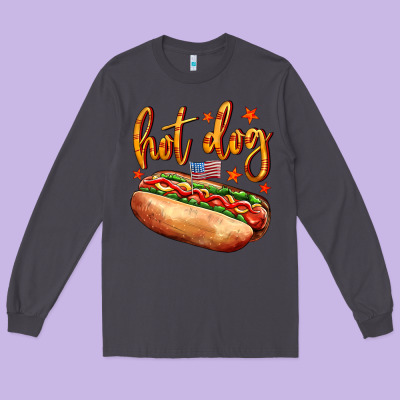 Hot Dog Long Sleeve Tee Designed By Adodesignshop