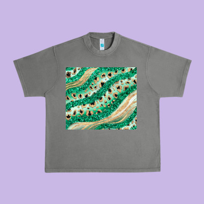 Green Glitter Urban Heavy Tee Designed By Jahusdesignshop