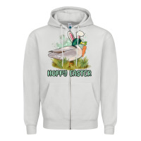 Dove Grey hoppy easter duck hunting Zipper Hoodie - MaliasSmallBusiness