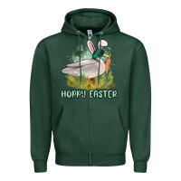 Sports Green hoppy easter duck hunting Zipper Hoodie - MaliasSmallBusiness