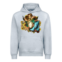 Heather Grey Cow skull Cowboy boots hats sunflowers Urban Hoodie - HowdyJamesFarm