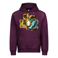 Mauve Wine Cow skull Cowboy boots hats sunflowers Urban Hoodie - HowdyJamesFarm
