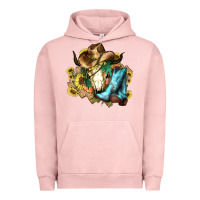 Pigment Salmon Cow skull Cowboy boots hats sunflowers Urban Hoodie - HowdyJamesFarm