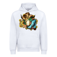 White Cow skull Cowboy boots hats sunflowers Urban Hoodie - HowdyJamesFarm