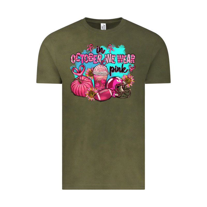 In October We Wear Pink American Football Vintage Tee by AdoDesignShop | Teevron