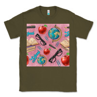 Army Green Teacher Seamless Pattern Classic Tee - BundleAndBundleShop