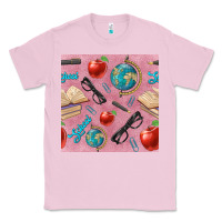 Bubblegum Pink Teacher Seamless Pattern Classic Tee - BundleAndBundleShop