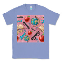 Colony Blue Teacher Seamless Pattern Classic Tee - BundleAndBundleShop