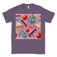 Lavender Teacher Seamless Pattern Classic Tee - BundleAndBundleShop