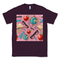 Plum Teacher Seamless Pattern Classic Tee - BundleAndBundleShop