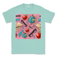 Seafoam Teacher Seamless Pattern Classic Tee - BundleAndBundleShop