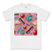 White Teacher Seamless Pattern Classic Tee - BundleAndBundleShop