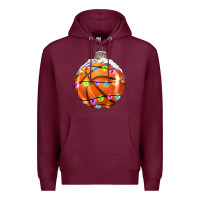 Burgundy Christmas Basketball Premium Hoodie - RanaPortraitStore
