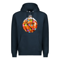 Navy Christmas Basketball Premium Hoodie - RanaPortraitStore