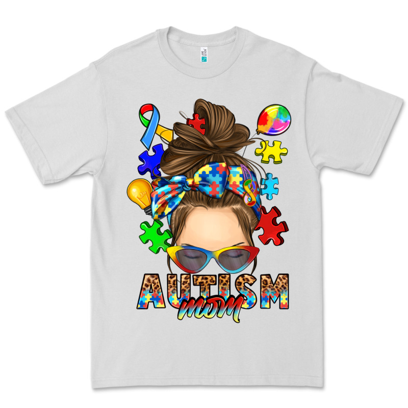 Messy Bun Autism Mom Premium Tee by RanaPortraitStore | Teevron