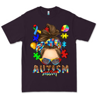 Plum messy bun autism mom Premium Tee - RanaPortraitStore