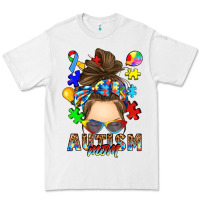 White messy bun autism mom Premium Tee - RanaPortraitStore
