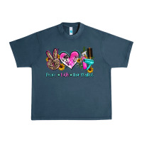 Midnight Navy peace love hair stylist Urban Heavy Tee - AdoDesignShop