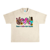 Sandshell peace love hair stylist Urban Heavy Tee - AdoDesignShop