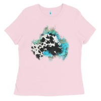 Bubblegum Pink cowhide turquoise patch Ladies Tee - AdoDesignShop