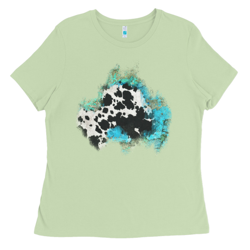 Cowhide Turquoise Patch Ladies Tee by AdoDesignShop | Teevron