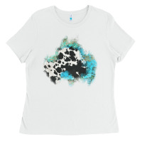 White cowhide turquoise patch Ladies Tee - AdoDesignShop