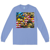 Colony Blue excavator American flag Long Sleeve Tee - Artiststas