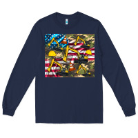 Navy excavator American flag Long Sleeve Tee - Artiststas